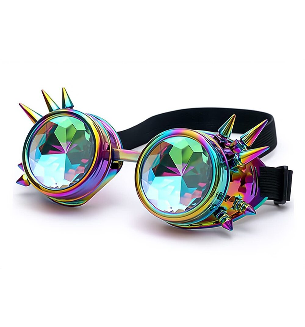 4626 Kaleidoscope Steampunk Goggles Rave Glasses Rainbow Prism Diffraction